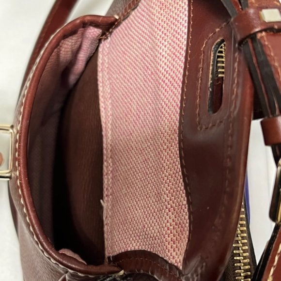 DOONEY & BOURKE Brown Pebble Leather Crossbody Bag - Picture 12 of 16